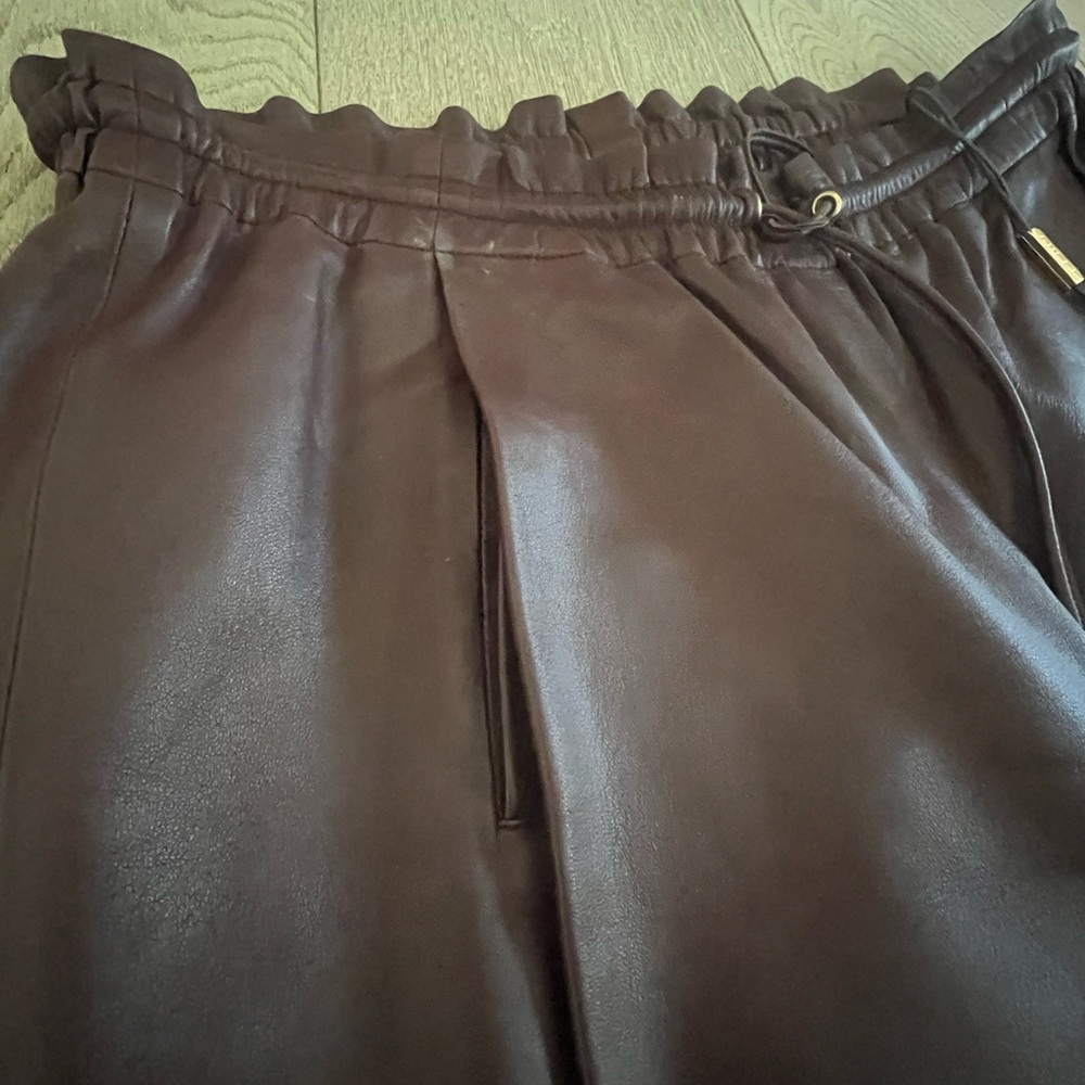 Gucci Leather Drawstring Pants - image 5